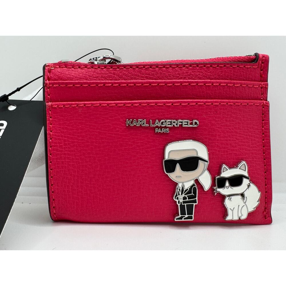 Karl Lagerfeld small card wallet. Pink